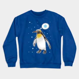 King penguin thinking about snow Crewneck Sweatshirt